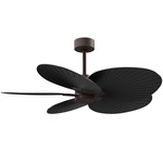 Alessandra Tropical Ceiling Fan - Textured Bronze / Matte Black