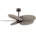 Alessandra Tropical Ceiling Fan - Textured Bronze / Gray Ash Tone