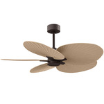 Alessandra Tropical Ceiling Fan - Textured Bronze / Light Maple Tone