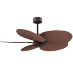 Alessandra Tropical Ceiling Fan - Textured Bronze / Walnut Tone
