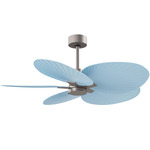 Alessandra Tropical Ceiling Fan - Brushed Nickel / Light Blue