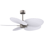 Alessandra Tropical Ceiling Fan - Brushed Nickel / Matte White