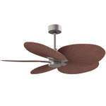 Alessandra Tropical Ceiling Fan - Brushed Nickel / Walnut Tone