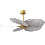 Alessandra Tropical Ceiling Fan - Brushed Brass / Barn Wood Tone