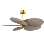 Alessandra Tropical Ceiling Fan - Brushed Brass / Gray Ash Tone