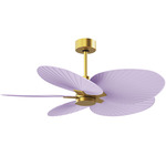Alessandra Tropical Ceiling Fan - Brushed Brass / Lilac