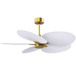 Alessandra Tropical Ceiling Fan - Brushed Brass / Matte White