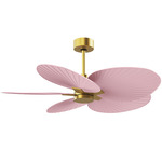 Alessandra Tropical Ceiling Fan - Brushed Brass / Light Pink