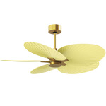 Alessandra Tropical Ceiling Fan - Brushed Brass / Light Yellow