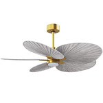 Alessandra Tropical Ceiling Fan - Brushed Brass / Barn Wood Tone