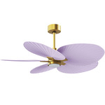 Alessandra Tropical Ceiling Fan - Brushed Brass / Lilac