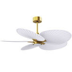Alessandra Tropical Ceiling Fan - Brushed Brass / Matte White