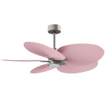 Alessandra Tropical Ceiling Fan - Brushed Nickel / Light Pink