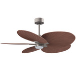Alessandra Tropical Ceiling Fan - Brushed Nickel / Walnut Tone