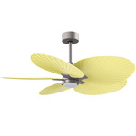 Alessandra Tropical Ceiling Fan - Brushed Nickel / Light Yellow