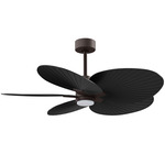 Alessandra Tropical Ceiling Fan - Textured Bronze / Matte Black
