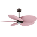 Alessandra Tropical Ceiling Fan - Textured Bronze / Light Pink
