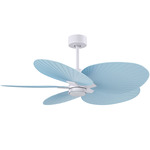 Alessandra Tropical Ceiling Fan - Matte White / Light Blue