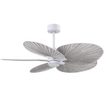 Alessandra Tropical Ceiling Fan - Matte White / Barn Wood Tone