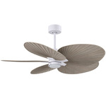 Alessandra Tropical Ceiling Fan - Matte White / Gray Ash Tone