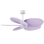Alessandra Tropical Ceiling Fan - Matte White / Lilac