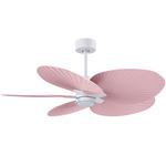 Alessandra Tropical Ceiling Fan - Matte White / Light Pink