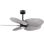Alessandra Tropical Ceiling Fan - Matte Black / Barn Wood Tone