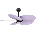 Alessandra Tropical Ceiling Fan - Matte Black / Lilac