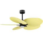 Alessandra Tropical Ceiling Fan - Matte Black / Light Yellow