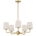 Bristol Chandelier - Satin Brass / Satin White