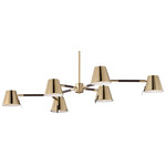 Carlo Linear Chandelier - Heritage Brass / White