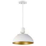 Dawn Pendant - White / Satin Brass