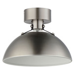Dawn Semi Flush Ceiling Light - Satin Nickel / Black