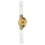 Equilibrium Wall Sconce - Natural Aged Brass / Clear