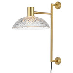 Metropolis Plug-in Wall Light - Satin Brass / Clear
