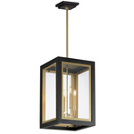 Neoclass Outdoor Pendant - Black / Gold / Clear