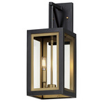 Neoclass Outdoor Wall Light - Black / Gold / Clear