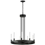 Ovation Chandelier - Black / Clear Ribbed