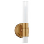 Ovation Wall Sconce - Gold / Clear Ribbed