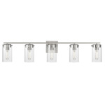 Pinn Bathroom Vanity Light - Satin Nickel / Clear