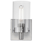Pinn Wall Sconce - Satin Nickel / Clear