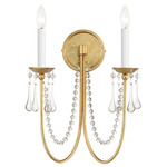 Plumette Crystal Wall Sconce - Gold Leaf / Crystal