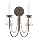 Plumette Crystal Wall Sconce - Chestnut Bronze / Crystal