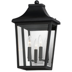 Sutton Place VX Pocket Outdoor Wall Light - Black / Clear