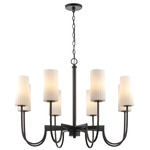 Town And Country Chandelier - Black / Satin White