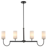 Town And Country Linear Chandelier - Black / Satin White