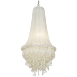 Crystal Reign Long Pendant - Polished Nickel / Clear