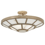 Istria Semi Flush Ceiling Light - Gold / Alabaster