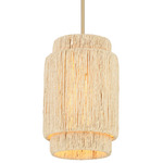 Caviana Pendant - Signature Brass / Natural Abaca