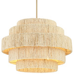 Caviana Large Pendant - Signature Brass / Natural Abaca